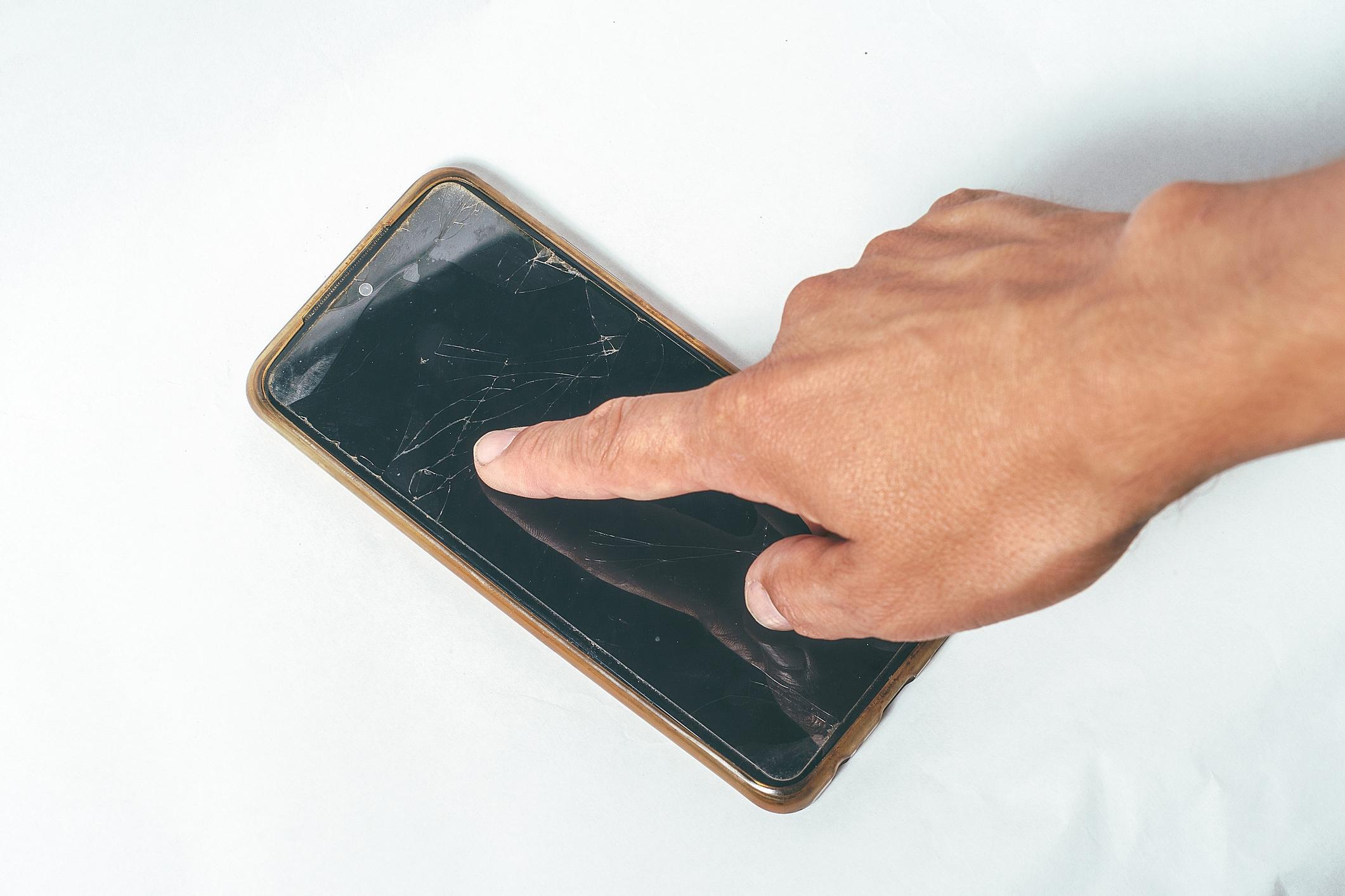 Cracked phone screen